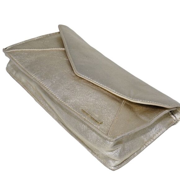 Victoria's Secret Metallic Gold Envelope Style Clutch - Picture 2 of 10
